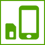 Los geht's Icon: Handy und SIM-Karte