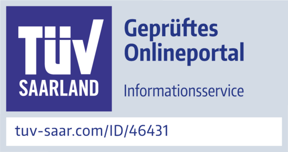 Auszeichnung TÜV Saarland: Informationsservice. Zum Zertifikat